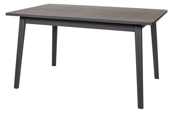 Tavolo da pranzo Skagen nero in legno ingegnerizzato e massiccio, dimensioni 140 x 90 x h75 cm, peso 41 Kg, finitura nero