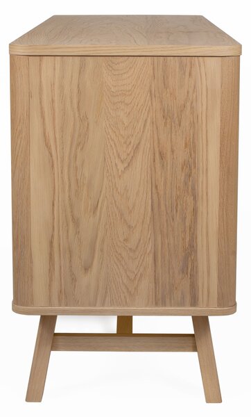 Credenza Skagen quercia in legno ingegnerizzato e solido, galss, dimensioni 140 x 45 x h75 cm, peso 52 Kg, finitura quercia