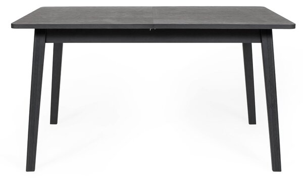 Tavolo da pranzo allungabile Skagen nero in legno ingegnerizzato e massiccio, dimensioni 140(180) x 90 x h75 cm, peso 41 Kg, finitura nero