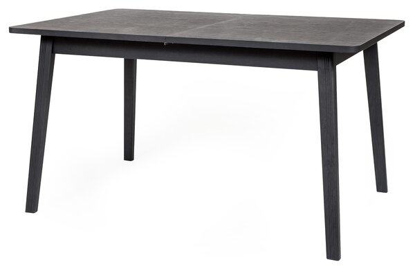 Tavolo da pranzo allungabile Skagen nero in legno ingegnerizzato e massiccio, dimensioni 140(180) x 90 x h75 cm, peso 41 Kg, finitura nero