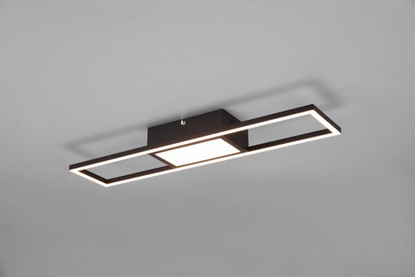 Plafoniera rigido led rettangolare con telecomando l.60cm nera r671