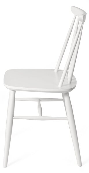 Sedia Aino Bianca in legno massiccio, dimensioni 42,5 x 45 x h81 cm, peso 4,4 Kg, finitura bianca