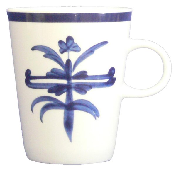 Mug Conico Decoro antico Ragno 8xh10 cm in porcellana bianca lavabile in lavastoviglie, set 2 pezzi