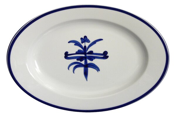 Piatto ovale 1 pezzo 38x23 cm Decoro Ragno in porcellana bianca lavabile in lavastoviglie