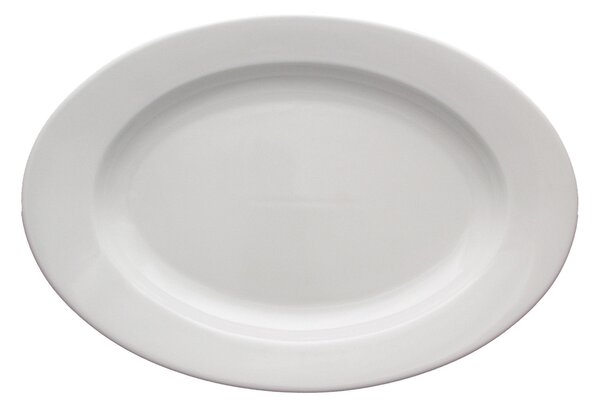 Piatto ovale da portata in Porcellana Bianca Falda larga rinforzata, TRENTO 30 cm 1 pezzi lavabile in lavastoviglie