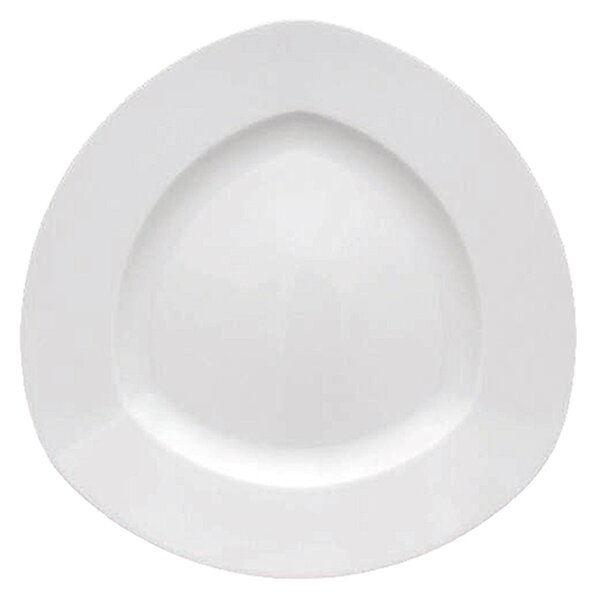 Piatto Triangolare in Porcellana Bianca Falda larga rinforzata, TRENTO 32 cm 1 pezzi lavabile in lavastoviglie