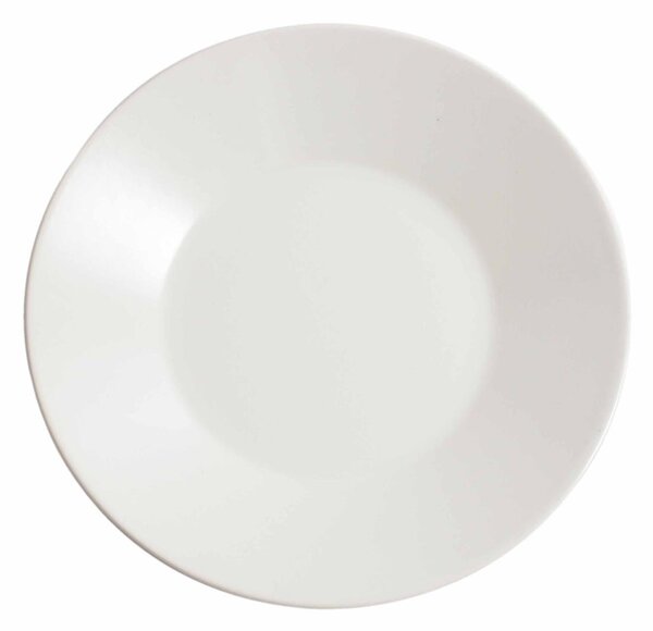 Piatto piano da Frutta rotondo 6 pezzi in Gres Bianco 21 CM in colore bianco satinato
