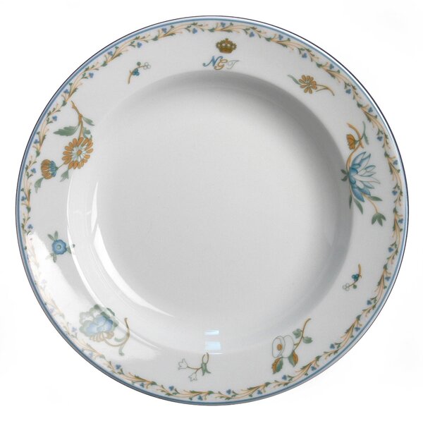 Piatto Fondo in Porcellana con Falda rinforzata rotondo REX FLOWER 22 cm 6 pezzi lavabile in lavastoviglie