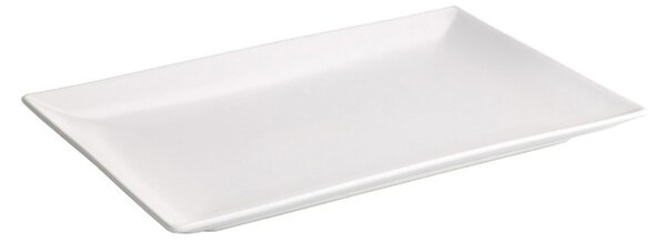 Piatto rettangolare da portata confezione da 6 pezzi in Gres 30x20 CM in colore bianco satinato