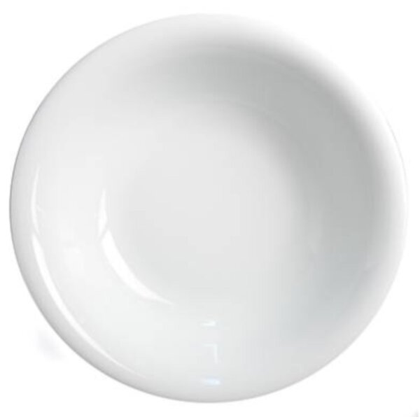 Piatto Fondo in Porcellana Bianca Falda moderna, rotondo SOLE 22 cm 6 pezzi lavabile in lavastoviglie