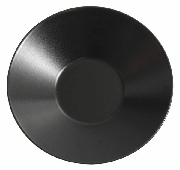 Piatto fondo rotondo 6 pezzi in Gres Nero 23 CM in colore nero satinato non lucido