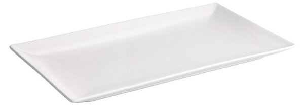 Piatto rettangolare da portata in Gres confezione 6 pezzi 30x15 CM in colore bianco satinato
