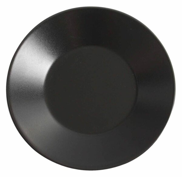 Piatto piano da Frutta rotondo 6 pezzi in Gres Nero 21 CM in colore nero satinato non lucido