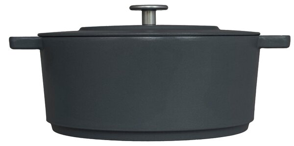 Casseruola Ovale in ghisa con coperchio � 24 cm Combekk colore grigio cemento