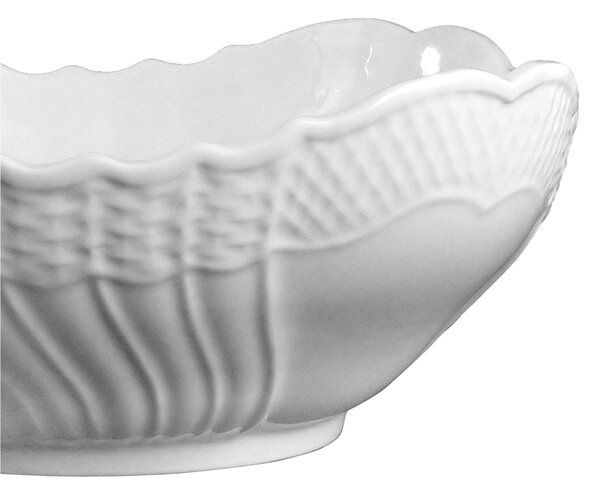 Insalatiera Quadrata in porcellana CONCHIGLIA 25 CM in colore bianco