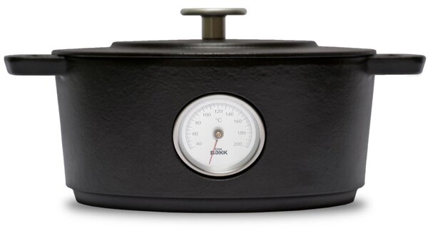 Casseruola Ovale in ghisa con termometro e coperchio � 28 cm Combekk colore nero