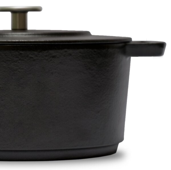 Casseruola Ovale in ghisa con coperchio � 28 cm Combekk colore nero