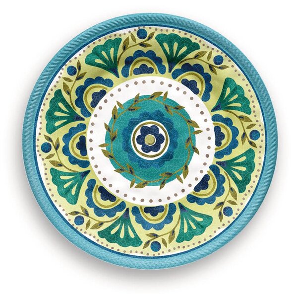 Piatto Dessert , frutta in melamina set 3 pezzi London � 21,6 cm certificato per l'uso alimentare Azzurro; Giallo; Blu