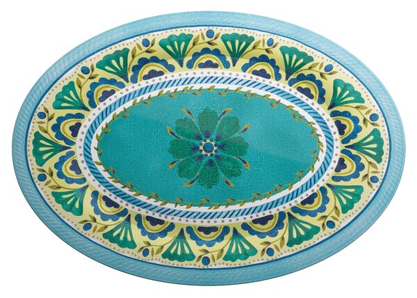 Vassoio ovale in melamina Grande London Touch-MeL Grande 51x36 cm certificato per l'uso alimentare Azzurro; Giallo; Blu