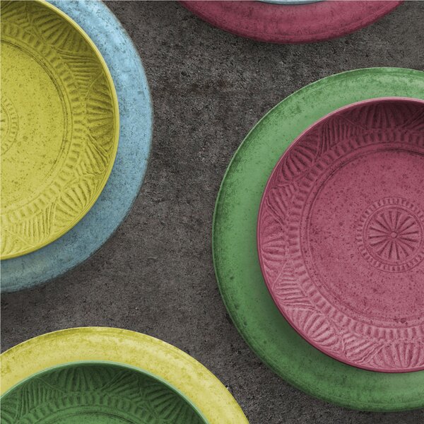 Risottiera ovale in melamina Mono 43x21xh6,5 cm certificato per l'uso alimentare giallo