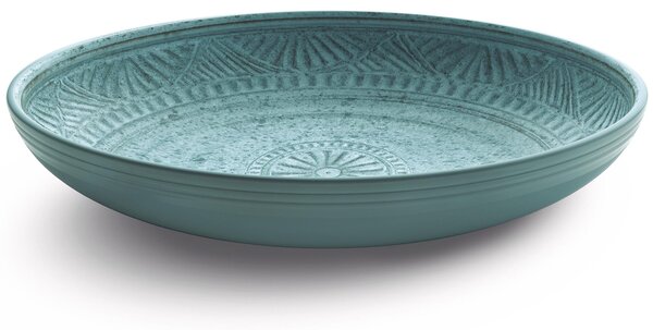 Risottiera ovale in melamina Mono 43x21xh6,5 cm certificato per l'uso alimentare ciano