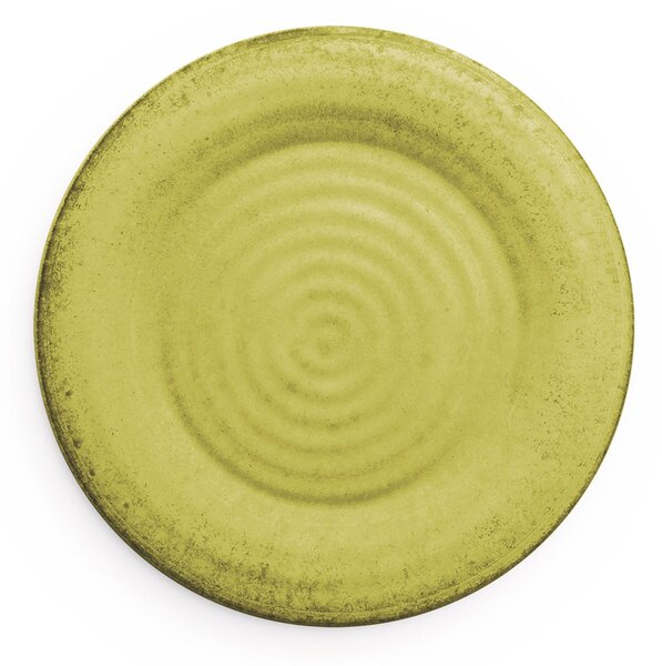 Piatto piano in melamina set 2 pezzi MONO � 26,7 cm certificato per l'uso alimentare colore giallo
