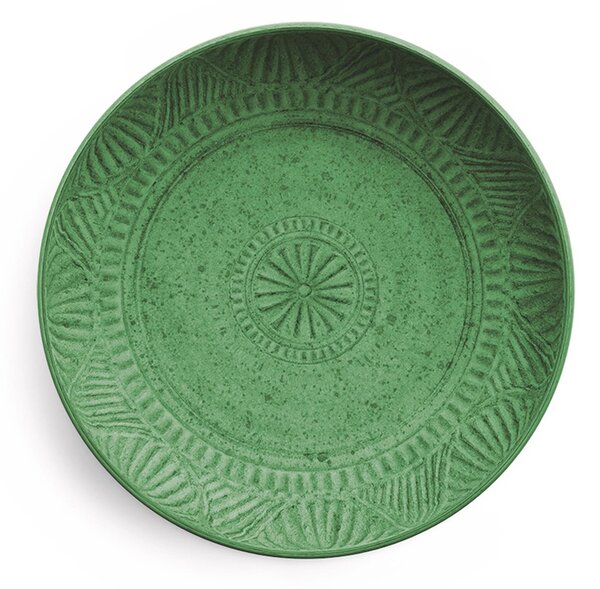 Piatto piano in melamina set 2 pezzi MONO � 29,2 cm certificato per l'uso alimentare colore verde