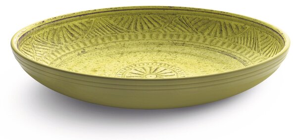 Risottiera ovale in melamina Mono 43x21xh6,5 cm certificato per l'uso alimentare giallo