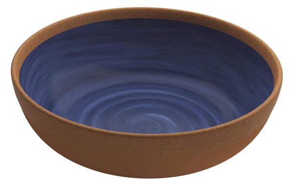 Piatto fondo in melamina set 2 pezzi NATURAL Touch-MeL diametro � 20,4xh5,5 cm certificato per l'uso alimentare blu