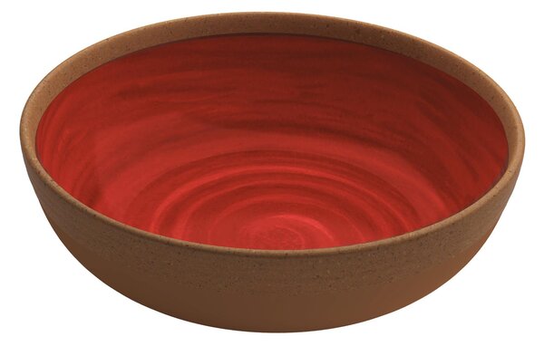 Piatto fondo in melamina set 2 pezzi Touch Mel NATURAL � 20,4xh5,5 cm certificato per l'uso alimentare Rosso
