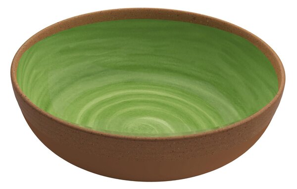 Piatto fondo in melamina set 2 pezzi Touch Mel NATURAL � 20,4xh5,5 cm certificato per l'uso alimentare verde