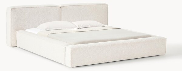 Letto imbottito in bouclé Lennon