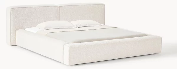 Letto imbottito in bouclé Lennon