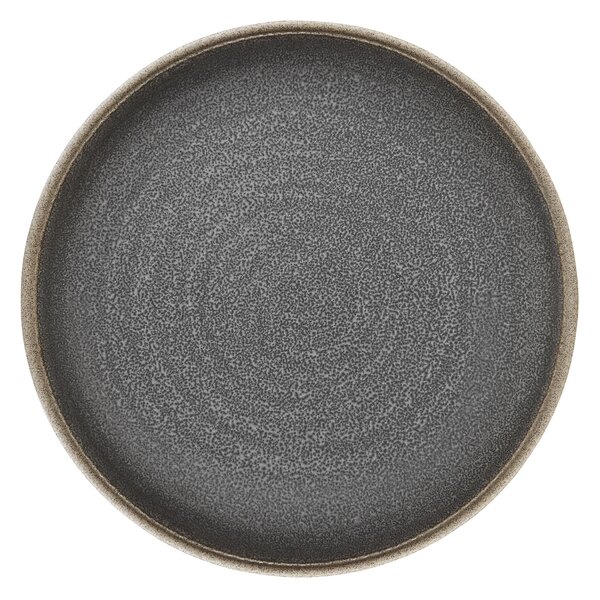 Piatto piano in Melamina set 2 pezzi Renna Nera � 27,8xh 1,5 cm certificato per l'uso alimentare colore Nero Sabbia Vulcanica