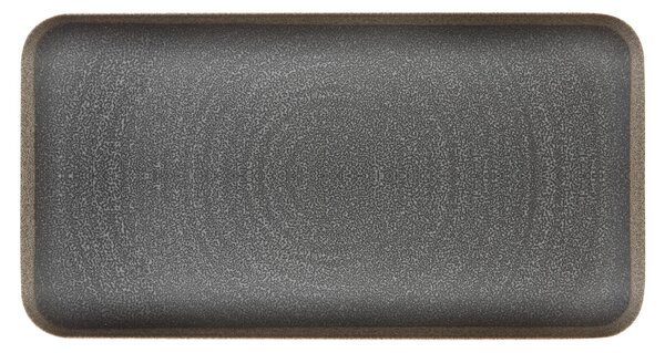 Vassoio rettangolare , da portata in Melamina Rena NEra 39x20xh3 cm certificato per l'uso alimentare BPA free colore Nero Sabbia Vulcanica