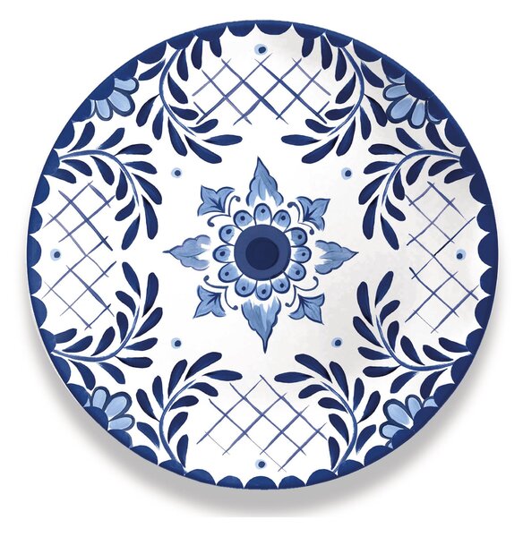 Piatto piano in melamina set 2 pezzi Santorini � 26,7xh2,3 cm certificato per l'uso alimentare