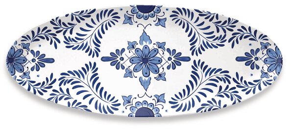 Vassoio ovale in melamina Santorini Grande 60,5x24,8 cm certificato per l'uso alimentare