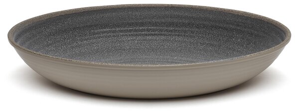 Risottiera, ovale da portata in Melamina Renna Nera 33x23xh6,5 cm certificato per l'uso alimentare colore Nero Sabbia Vulcanica