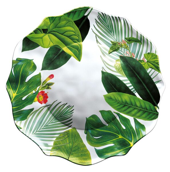 Piatto piano in melamina set 2 pezzi York Floreale � 29,2 cm certificato per l'uso alimentare