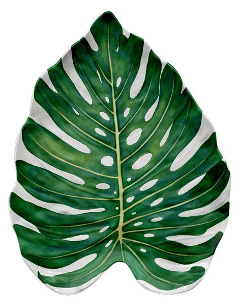 Vassoio Foglia Grande in melamina York Floreale 46x37 cm certificato per l'uso alimentare
