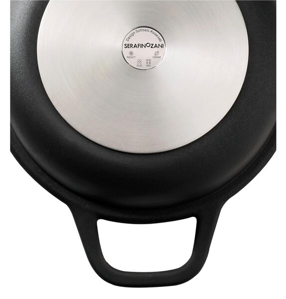 Casseruola con Coperchio BON APPETIT in alluminio + antiaderente �16xh7,7 cm -1,8 LT design Ettore Sottsass-Christopher Redfern made in Italy