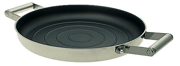 Bistecchiera 2 maniglie in Acciaio pi� Titanio Vickers 28xh4,8 cm rivestimento antiaderente manico in acciaio inox adatta all'induzione