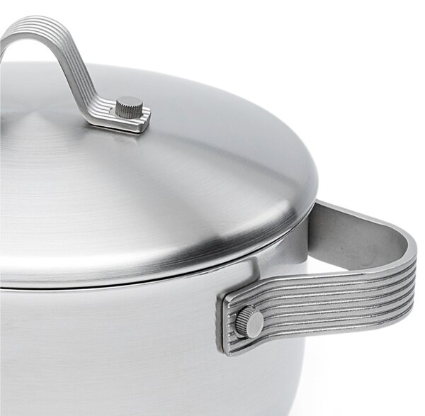 Casseruola due manici in Acciaio Triplo fondo STRIPES �16xh7,5 cm - 1,4 Lt, design Liliana Bonomi made in Italy
