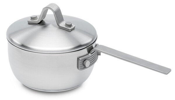 Casseruola un manico lungo in Acciaio Triplo fondo STRIPES �16xh7,5 cm - 1,4 Lt, design Liliana Bonomi made in Italy