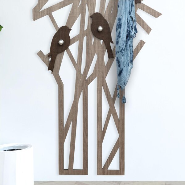 Appendiabiti da Parete in legno tagliato al laser MAGRITTE 180x78xh8 cm- a rombi intrecciati in legno colore Fumo Weng�