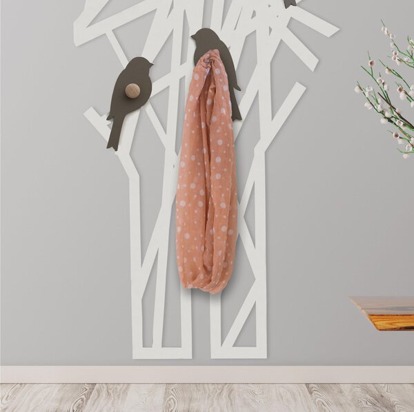Appendiabiti da Parete in legno tagliato al laser MAGRITTE 180x78xh8 cm- a rombi intrecciati in legno colore Sabbia Tortora