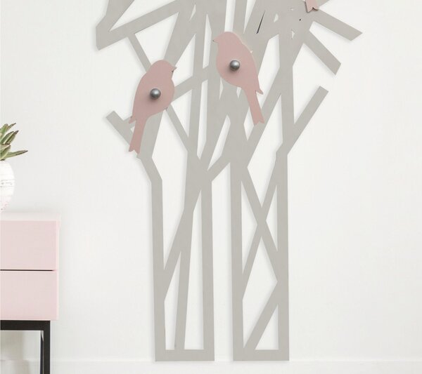 Appendiabiti da Parete in legno tagliato al laser MAGRITTE 180x78xh8 cm- a rombi intrecciati in legno colore Sabbia Cipria