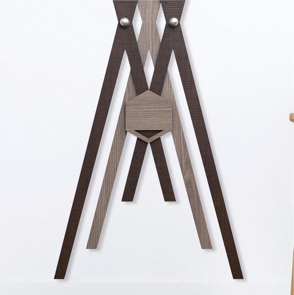 Appendiabiti da Parete in legno tagliato al laser CHAGAL' 66x170xh8 cm- Legno laccato pomi Fumo - weng�