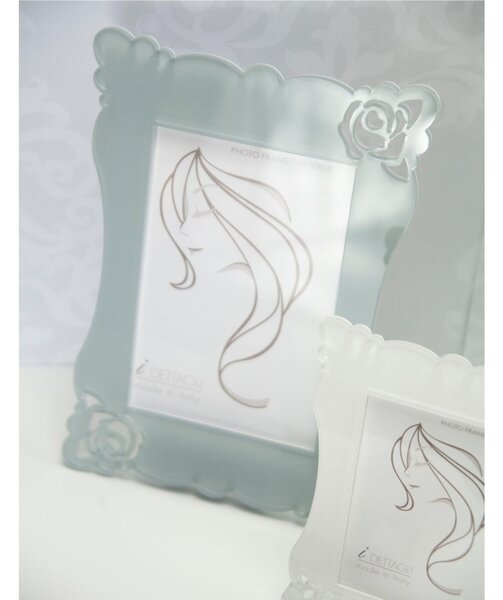 Portafoto in Crystalplex per foto 10x15 SHABBY - 18Xh23 cm cornice in crystalplex bicolore bianco tortora