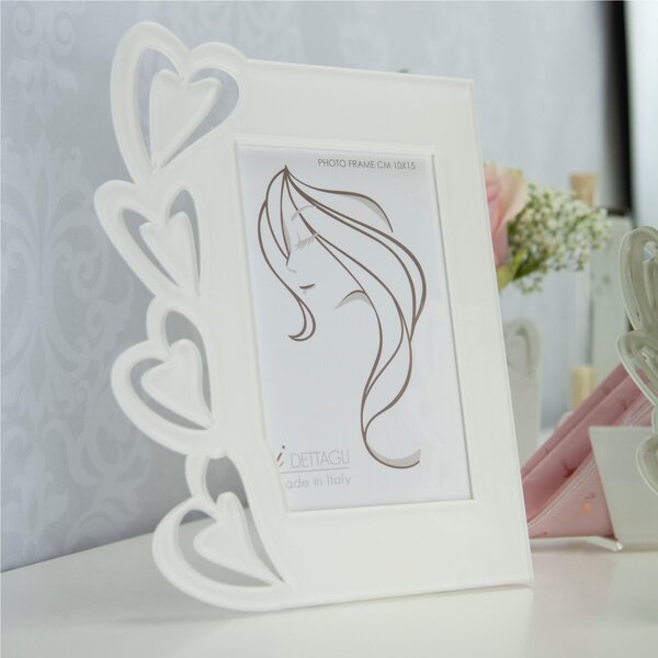 Portafoto in Crystalplex per foto 18x23 cm LOVE - 18x23 cm cornice in crystalplex bicolore bianco tortora